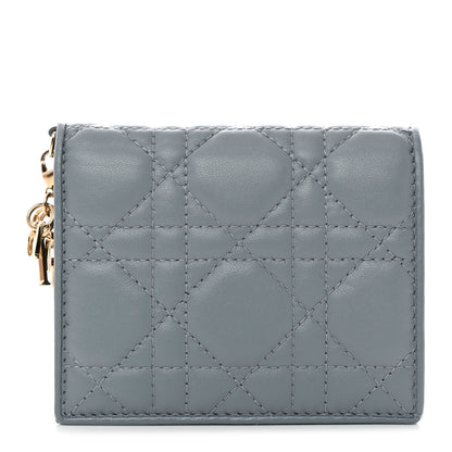 Christian Dior Lambskin Cannage Mini Lady Dior Wallet Cloud Blue 1 of 14
