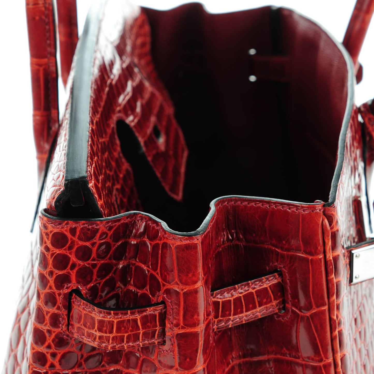 Shiny Porosus Crocodile Birkin 35 Rouge H