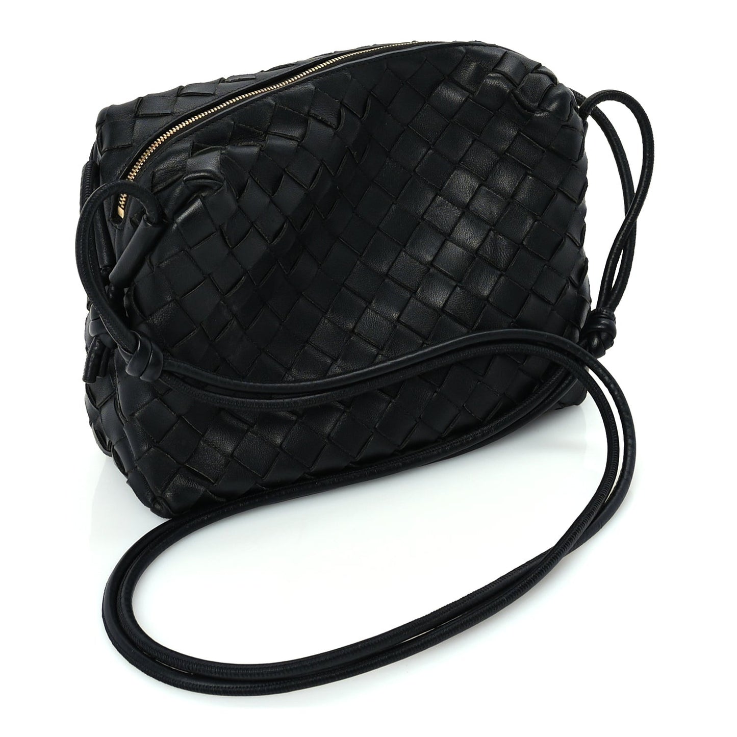 Nappa Intrecciato Medium Loop Camera Bag Black