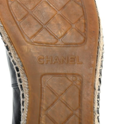 Chanel Lambskin CC Espadrilles 37 Black 8 of 10