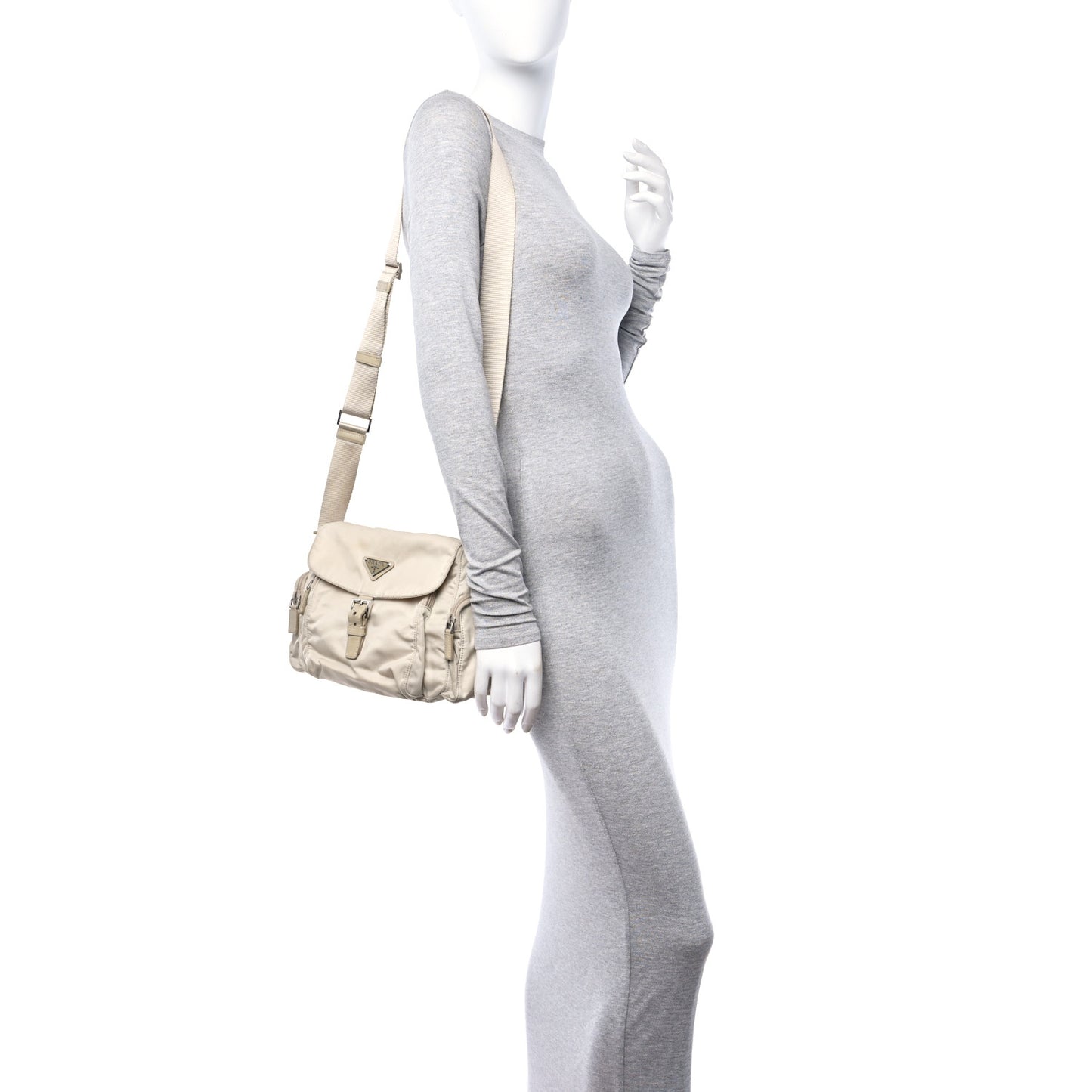 Nylon Vela Single Buckle Messenger Bag Deserto