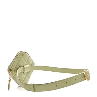 Chanel Lambskin Quilted Coin Purse Belt Bag Green 3 of 7