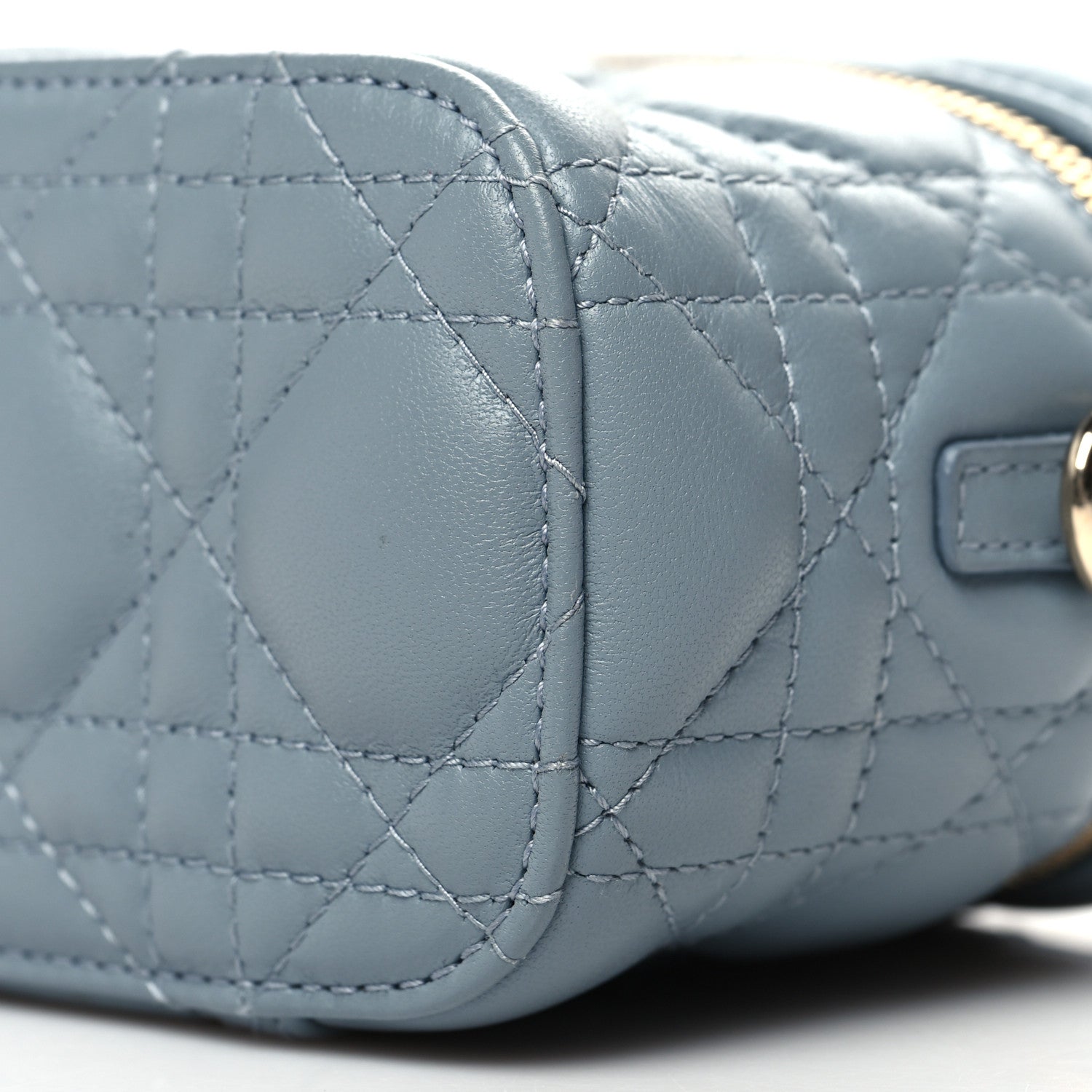 Christian Dior Lambskin Cannage Micro Lady Dior Vanity Case Blue 9 of 9