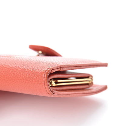 Chanel Caviar Timeless CC Zipped Pocket Wallet Light Red 14 of 17