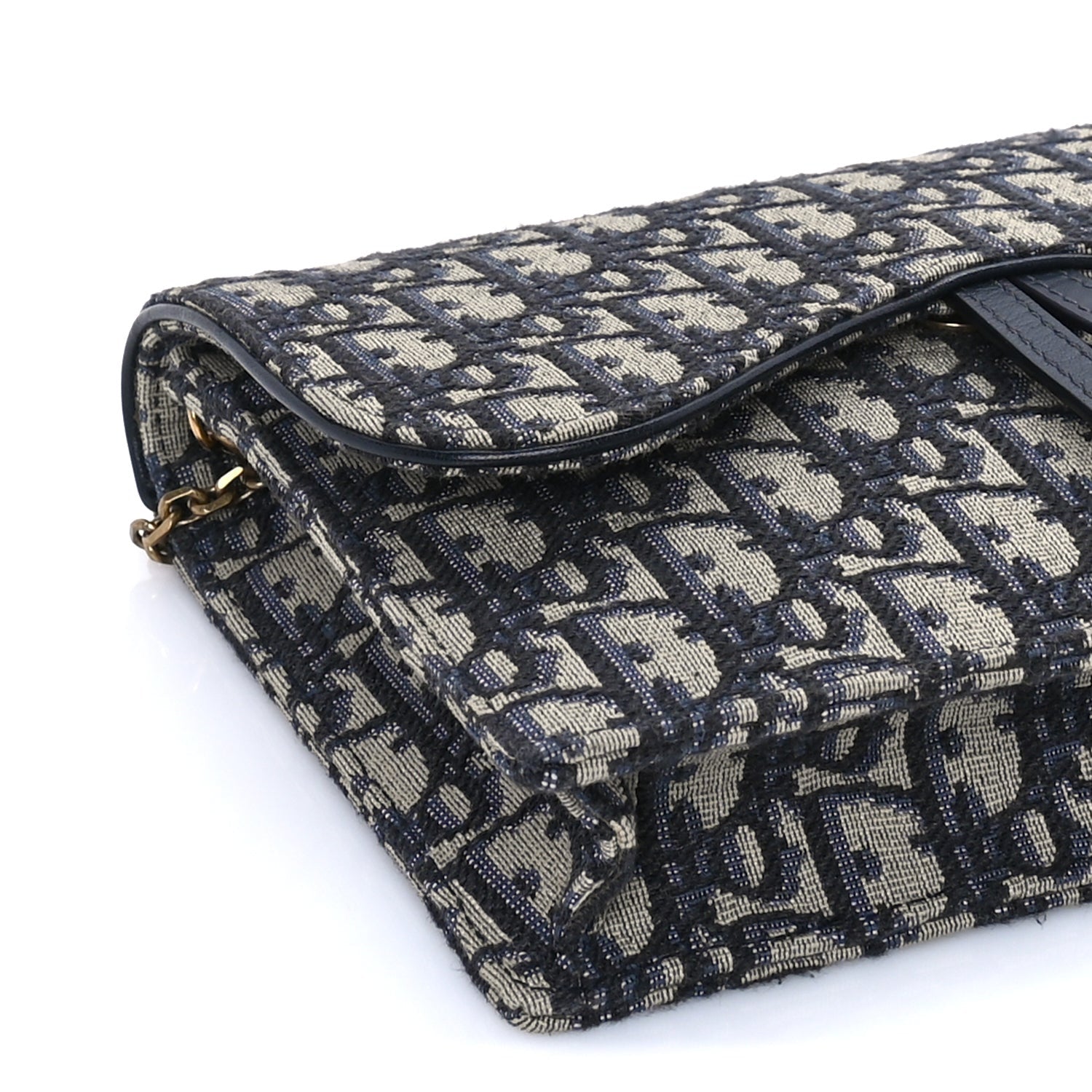 Christian Dior Oblique Saddle Chain Pouch  Blue 7 of 7