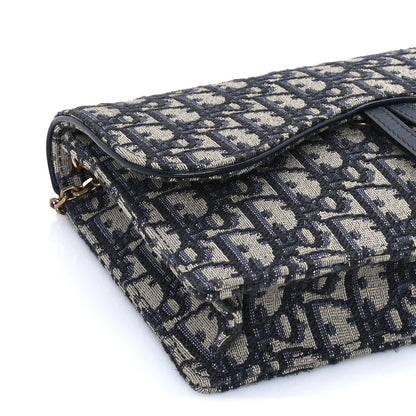 Christian Dior Oblique Saddle Chain Pouch  Blue 7 of 7