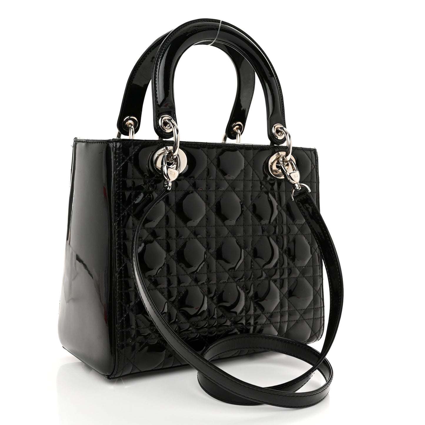 Patent Cannage Medium Lady Dior Black