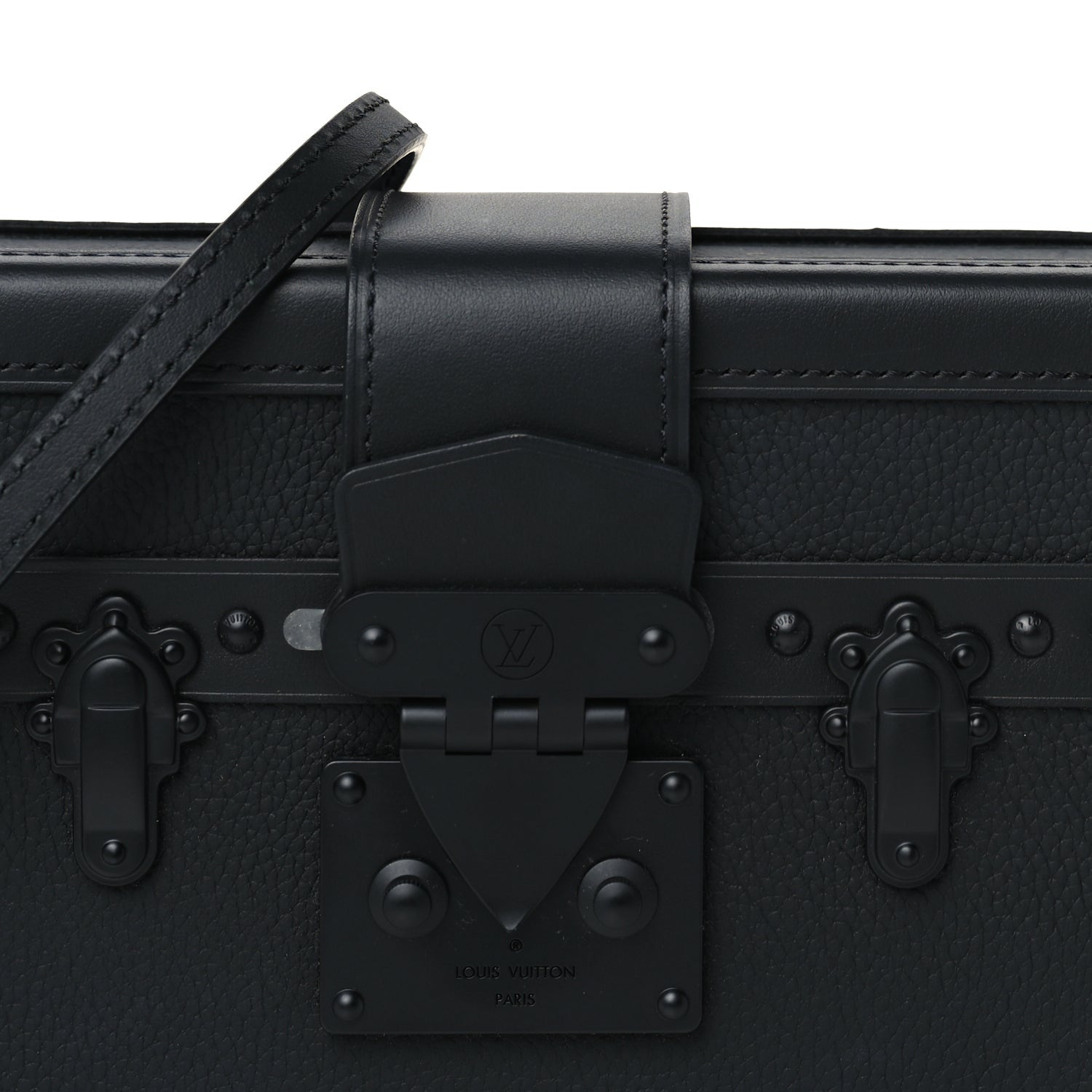 Louis Vuitton Calfskin Petite Malle Black 6 of 8