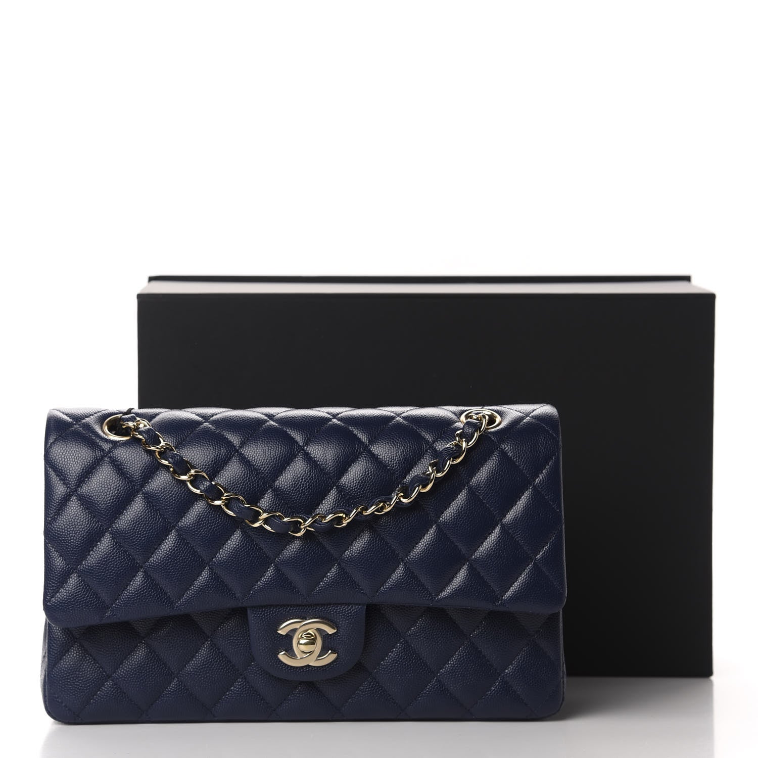 Chanel Caviar Quilted Medium Double Flap Navy 11 of 11