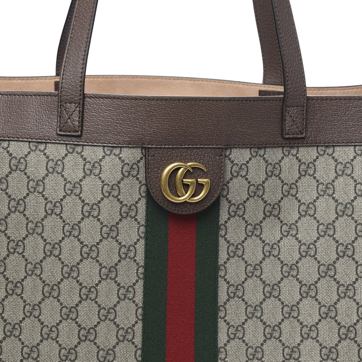 GG Supreme Monogram Web Ophidia Tote Brown