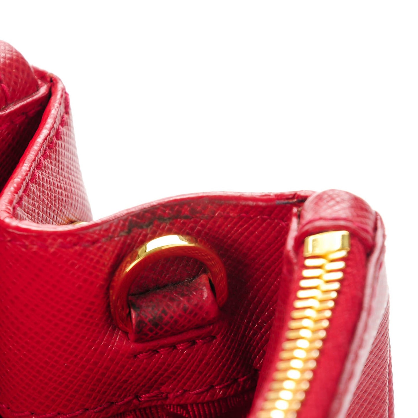 Saffiano Small Galleria Double Zip Tote Fuoco