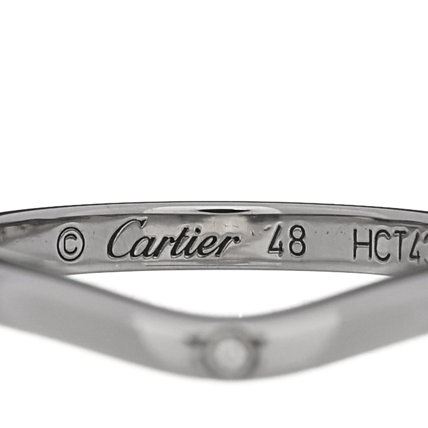 Cartier Platinum 3 Diamond Ballerine Wedding Band Ring 48 4.5 4 of 6