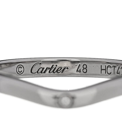 Cartier Platinum 3 Diamond Ballerine Wedding Band Ring 48 4.5 4 of 6