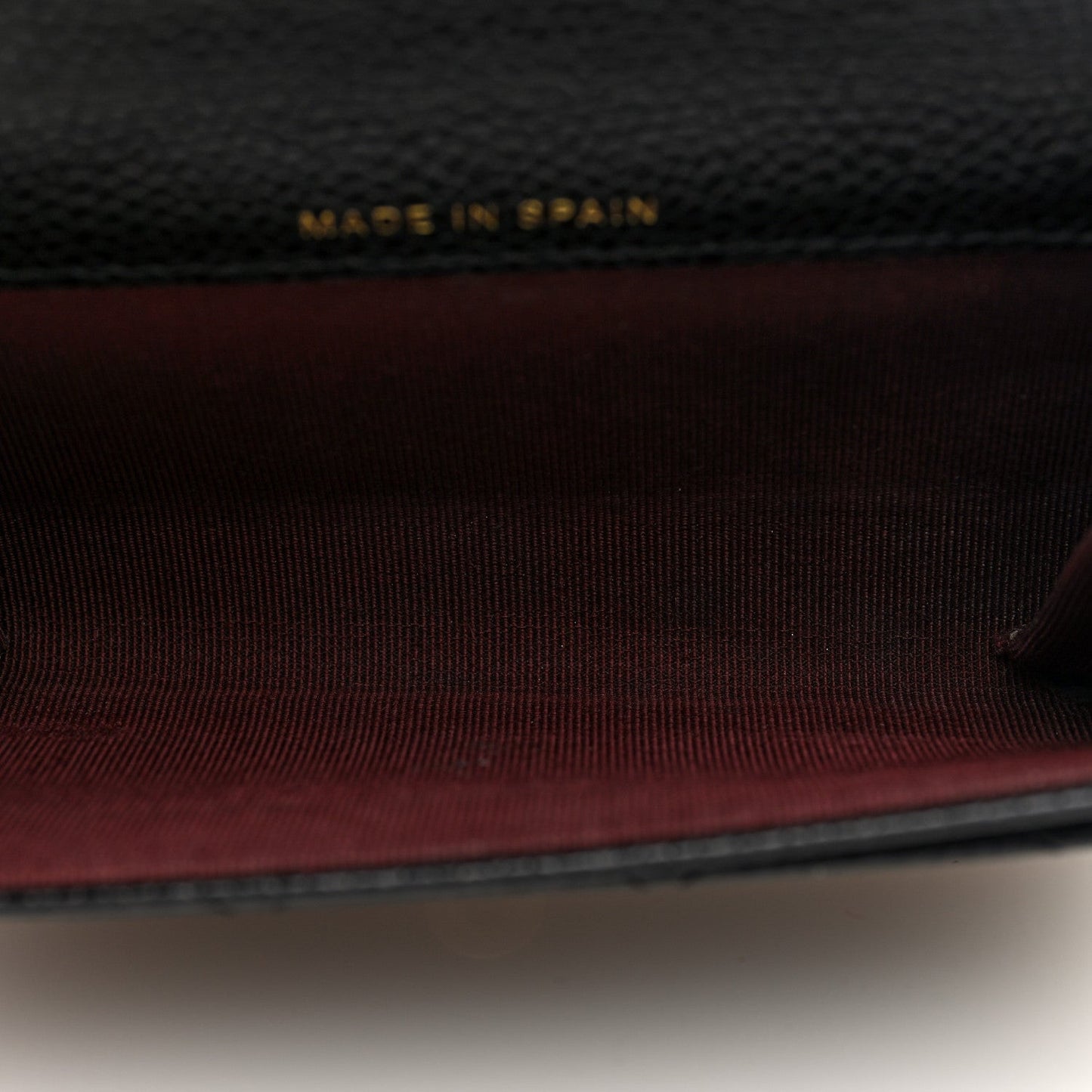 Caviar Quilted Flap Card Holder Wallet Black
