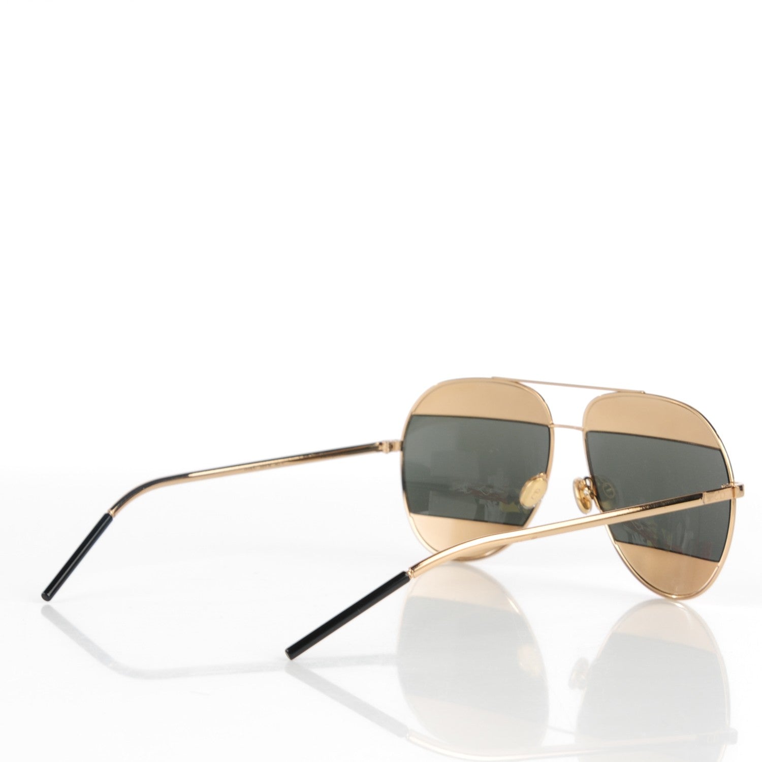 Christian Dior Split 1 Aviator Sunglasses Gold Silver 2 of 6