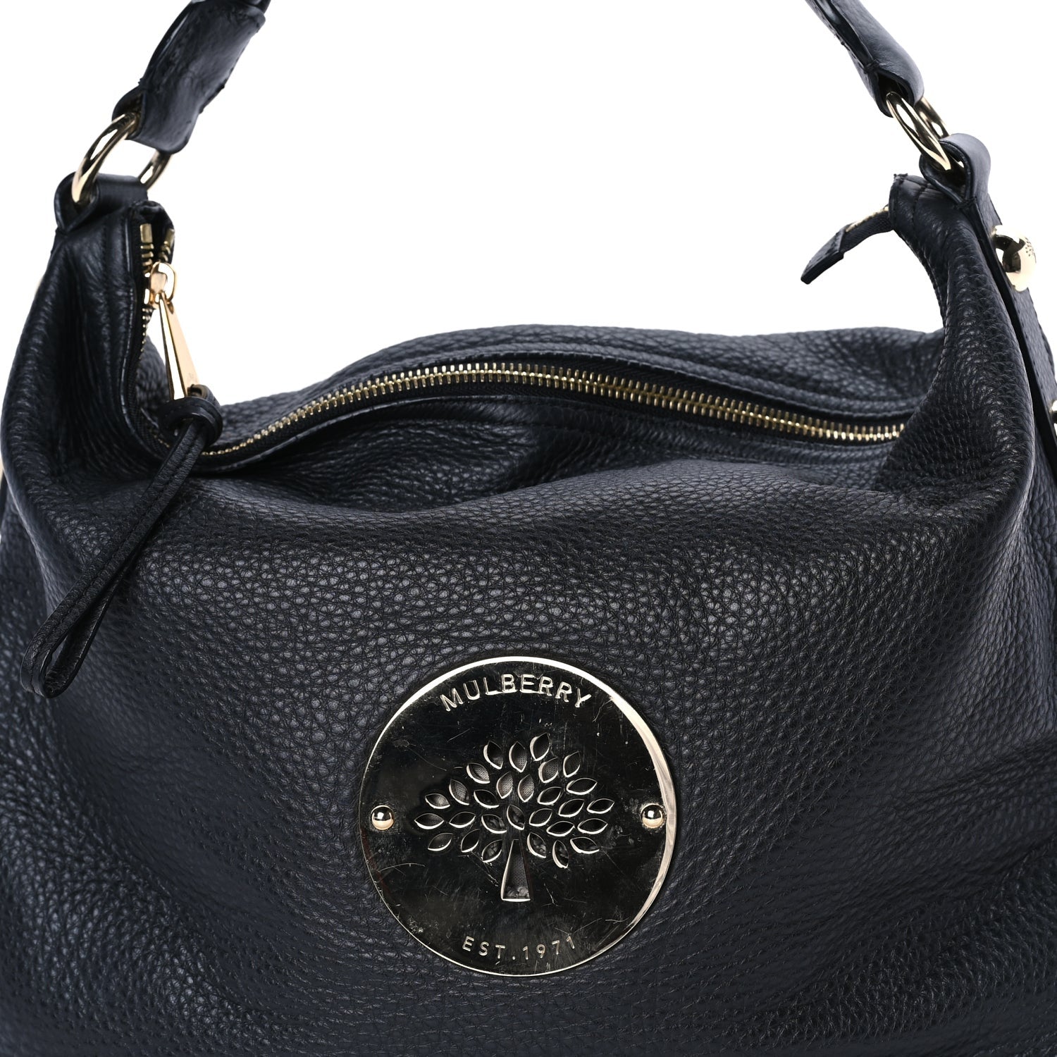 Mulberry Spongy Pebbled Calfskin Large Daria Hobo Black 6 of 7