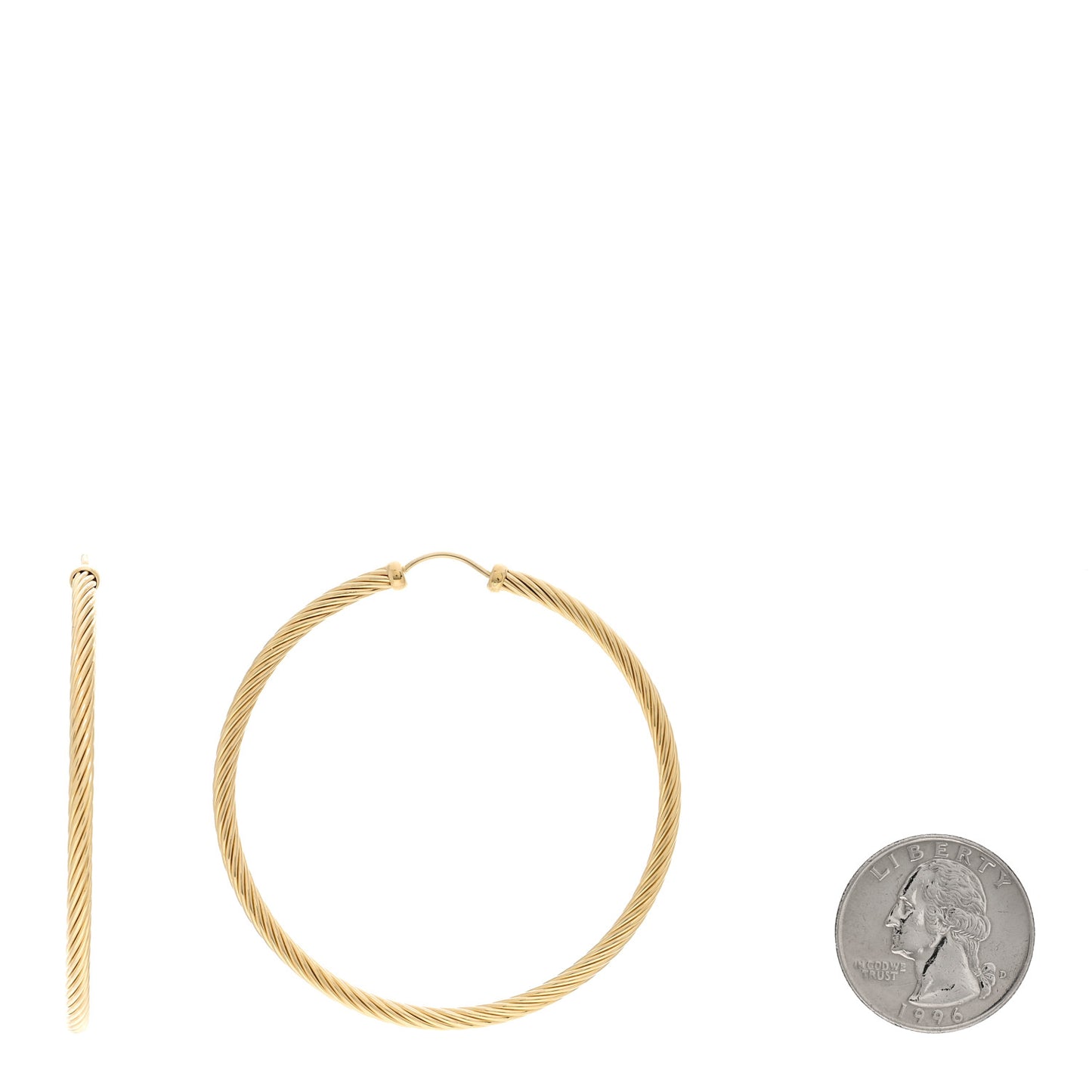 18K Yellow Gold Large Cable Classics Hoop Earrings