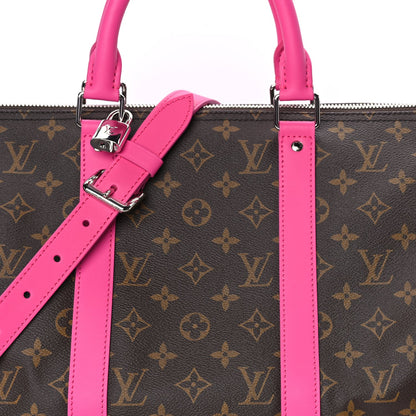 Louis Vuitton Monogram Macassar Keepall Bandouliere 50 Fuchsia 6 of 8