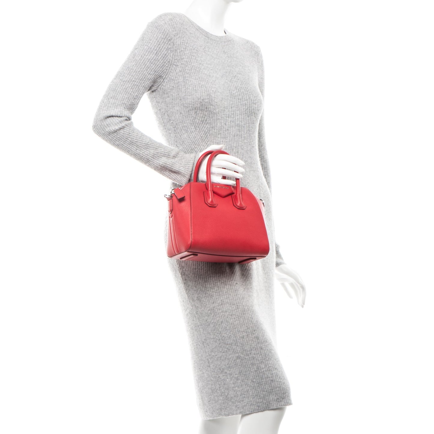 Sugar Goatskin Mini Antigona Medium Red