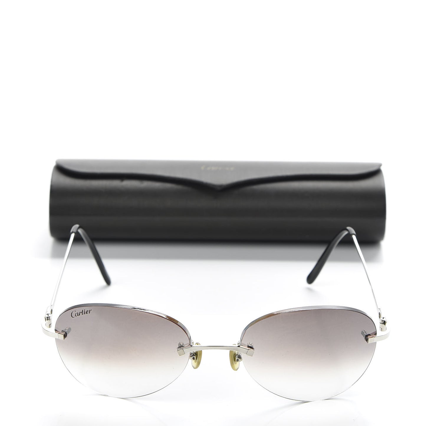 Frameless Rectangular Acetate Sunglasses Grey