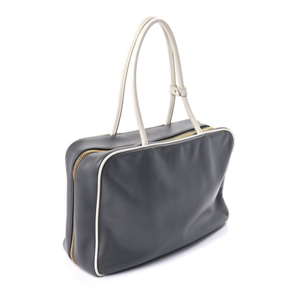 Miu Miu Soft Calf Softy Contrast Large Beau Top Handle Bag Marmo White 2 of 8