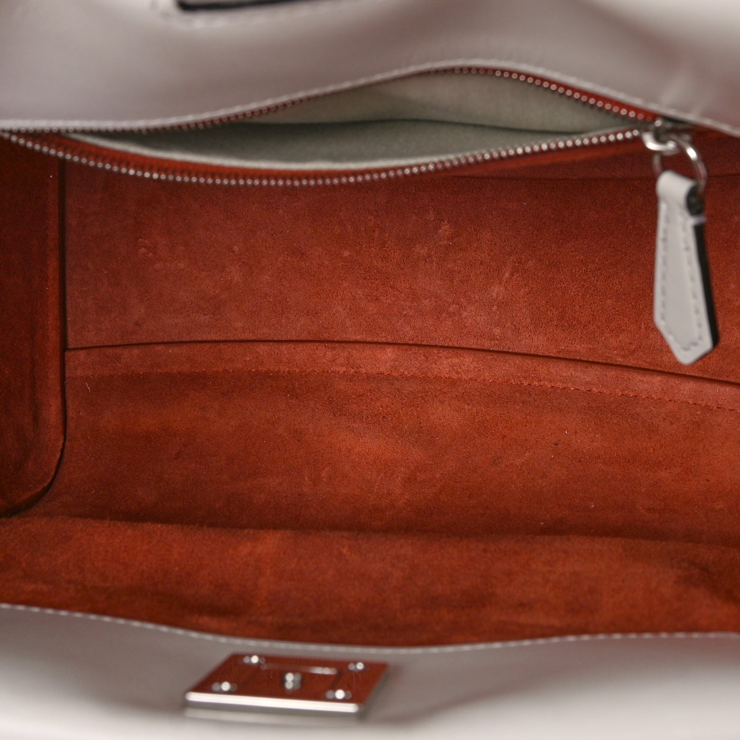 Mesh Calfskin Small Iris Tote White Rust