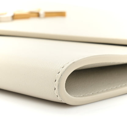 Saint Laurent Nappa Monogram Cassandre Flap Pouch Crema Soft 8 of 15