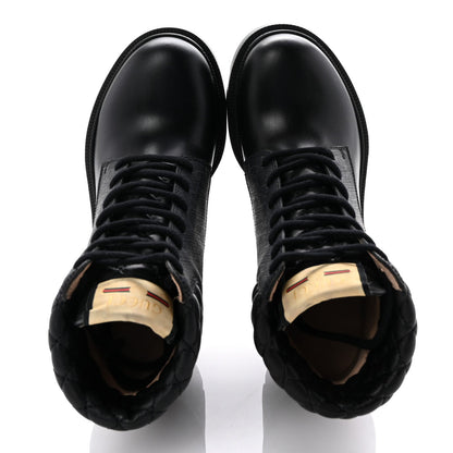 Gucci Apollo Calfskin GG Supreme Nappa Samoa Quilted Lace Up Ankle Boots 35 Black 2 of 7