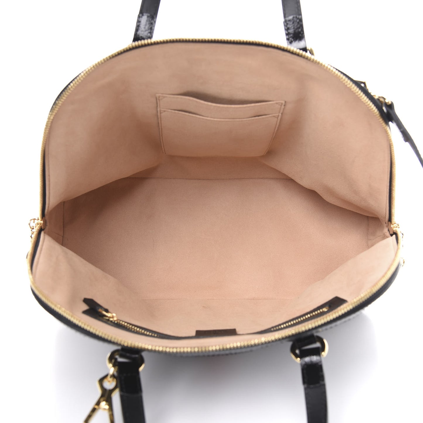 Suede Patent GG Web Medium Ophidia Top Handle Dome Bag Black