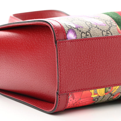 Gucci GG Supreme Monogram Flora Web Small Ophidia Tote Bag Red 8 of 11