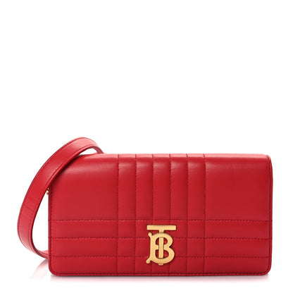 Burberry Lambskin Quilted Lola Chain Wallet  Bright Red 1 of 8