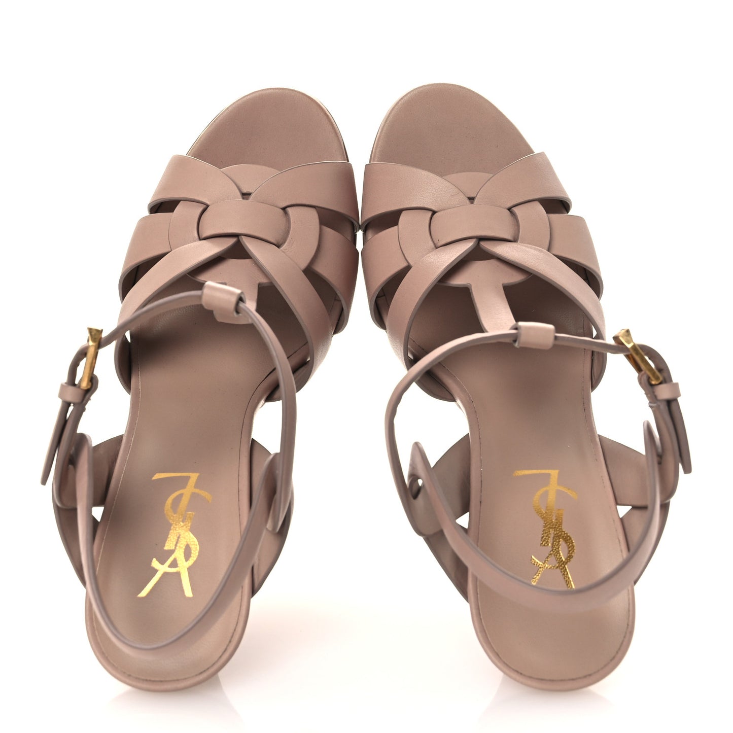 Calfskin Tribute 105 Platform Sandals 37 Nude