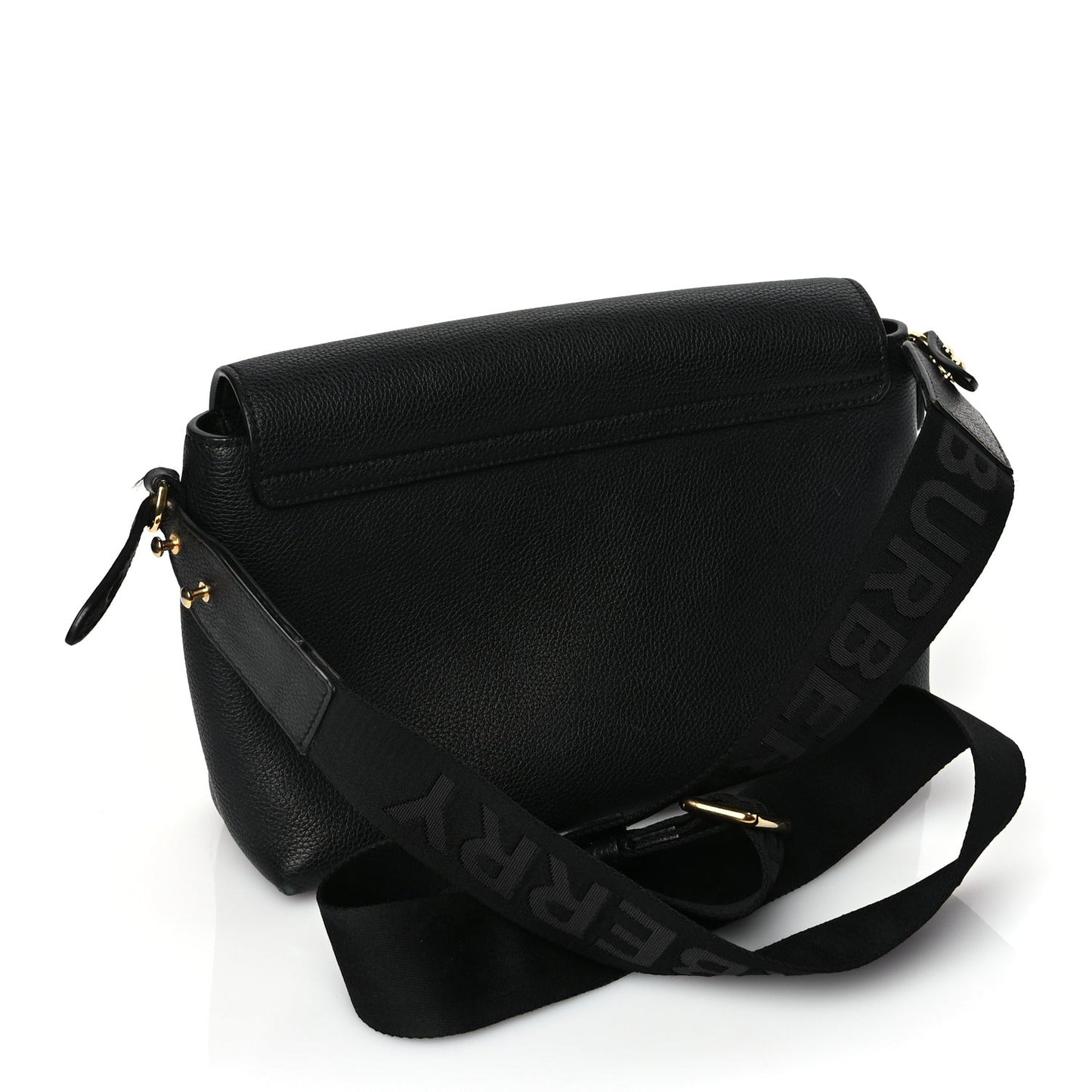 Grainy Calfskin Vintage Check Note Crossbody Bag Black
