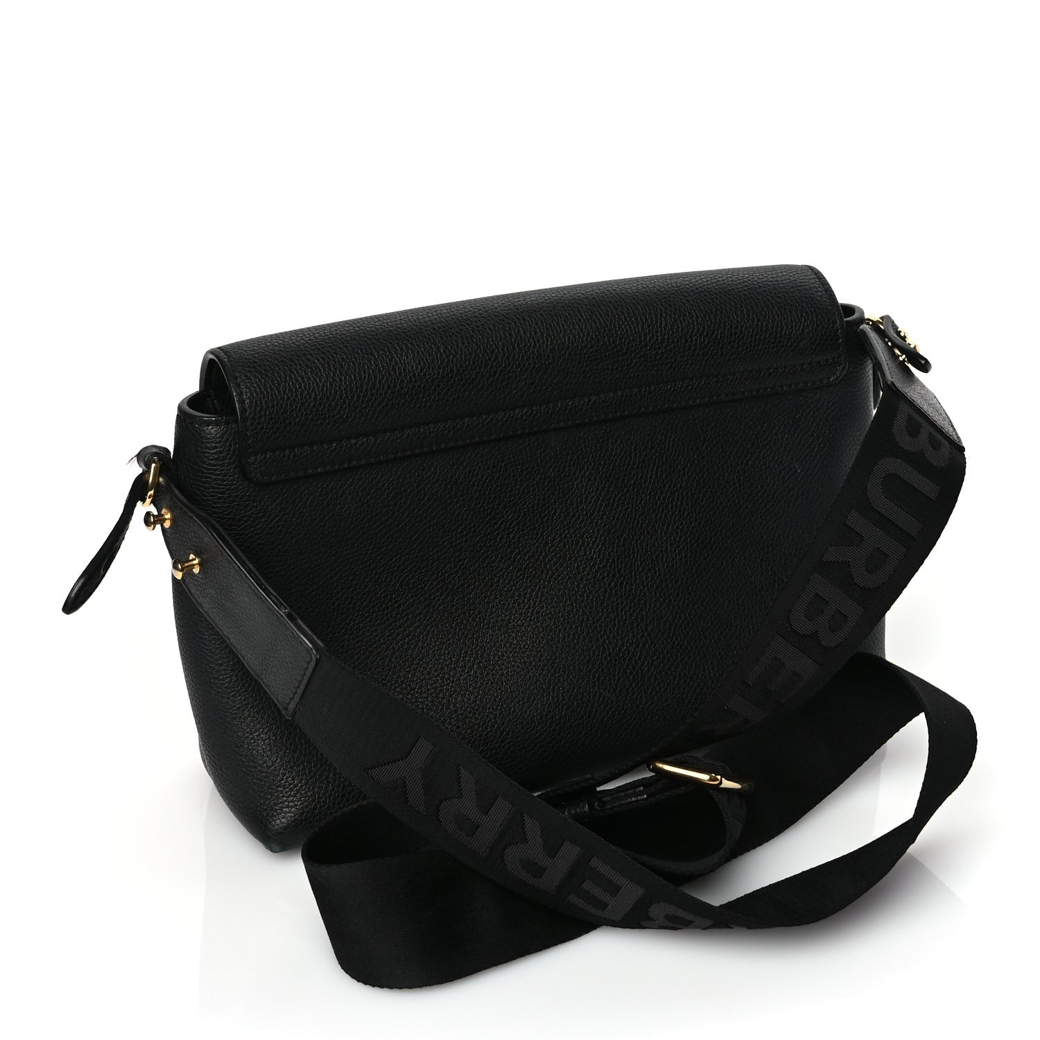Burberry Grainy Calfskin Vintage Check Note Crossbody Bag Black 2 of 9