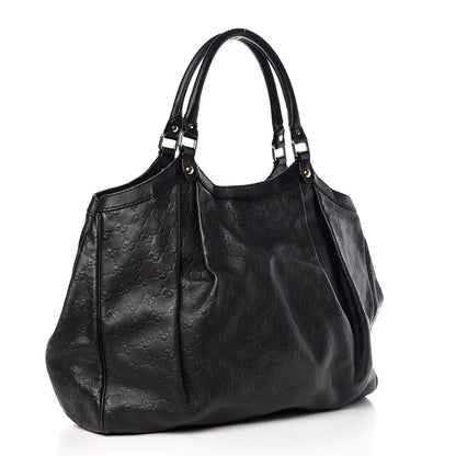 Gucci Guccissima Large Sukey Tote Black 3 of 8