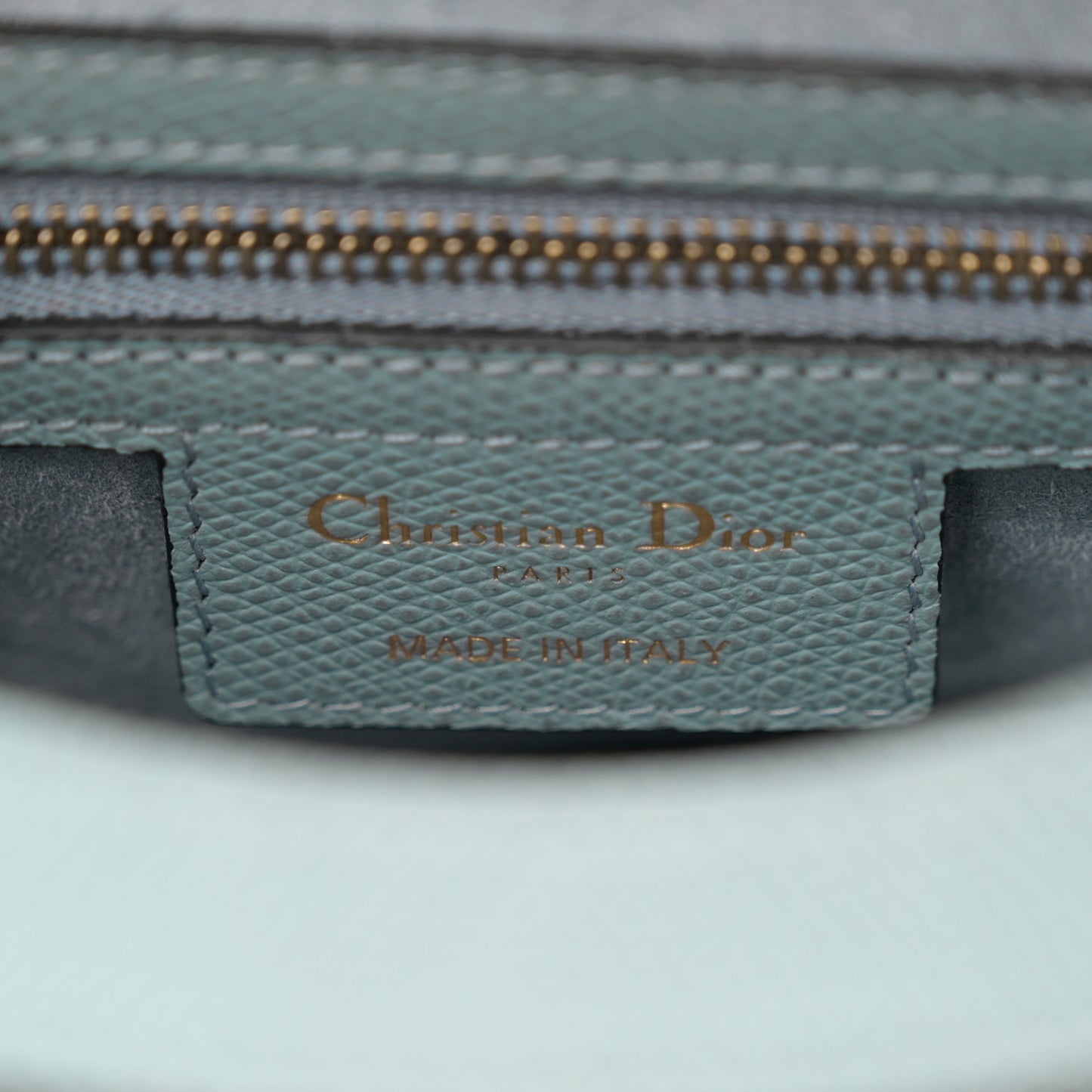 Grained Calfskin Saddle Bag Sky Blue