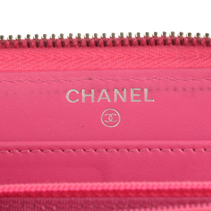 Chanel Caviar Quilted Large Gusset Zip Around Wallet Pink 6 of 8