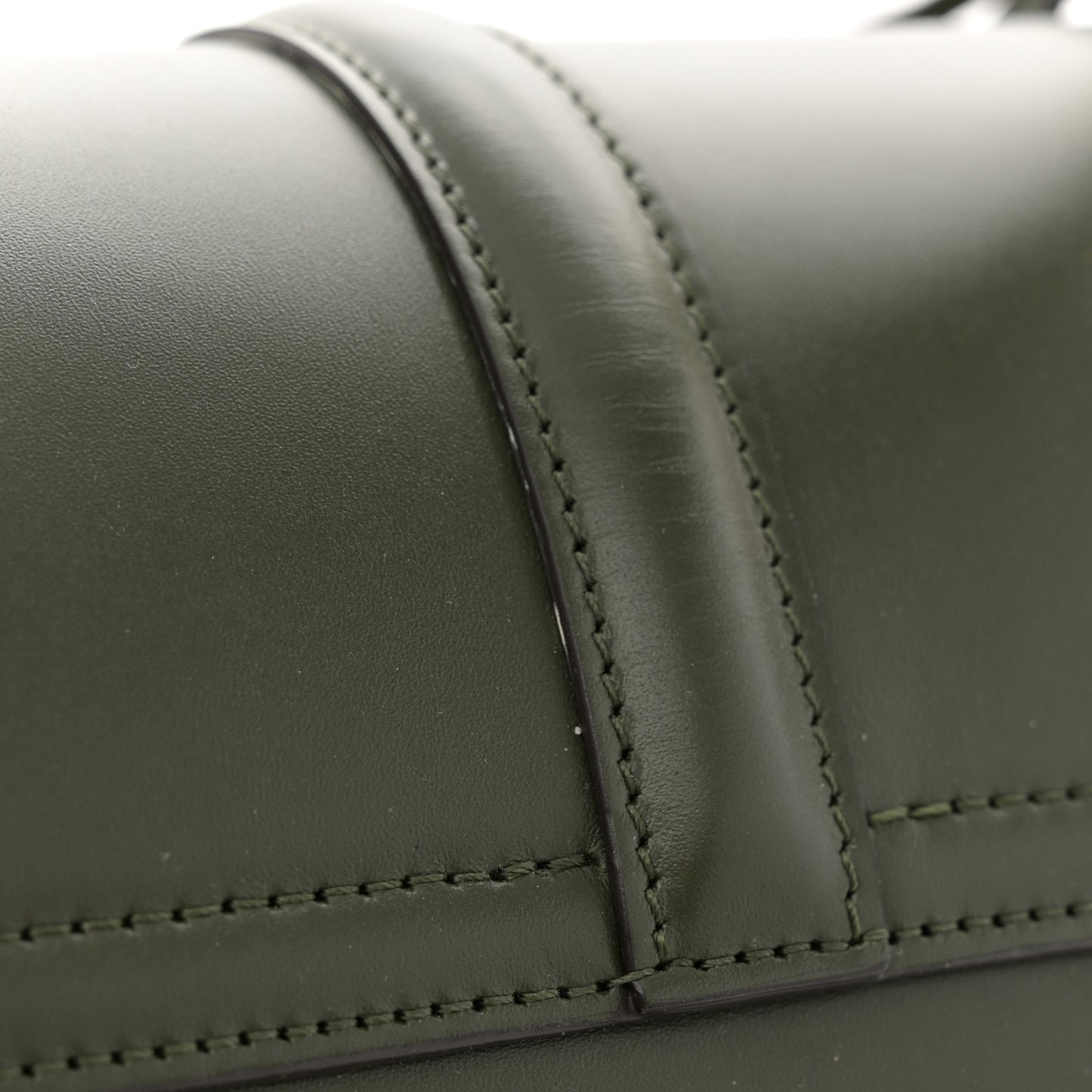 Satinated Calfskin Medium 16 Top Handle Bag Khaki