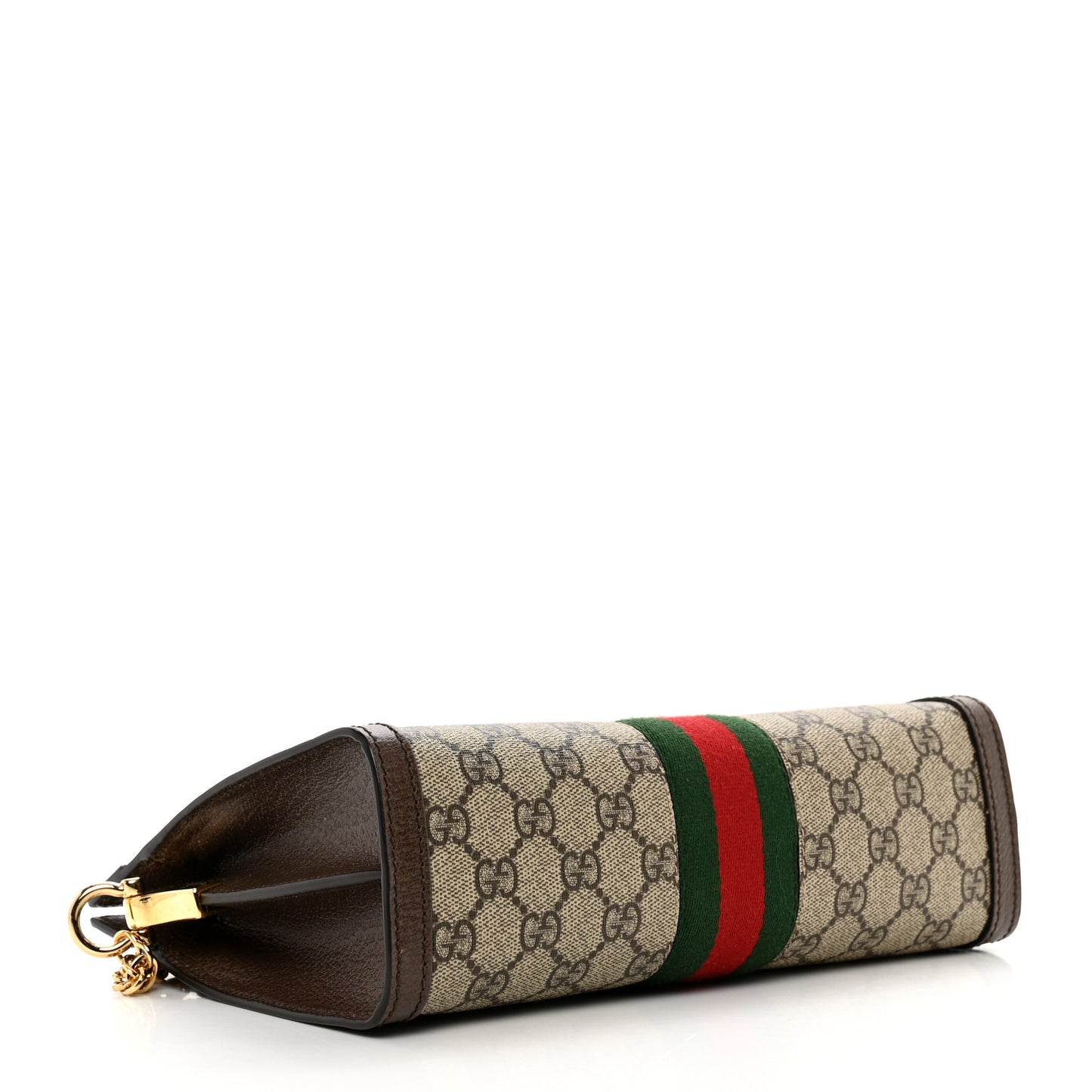 GG Supreme Monogram Web Small Ophidia Chain Shoulder Bag Brown