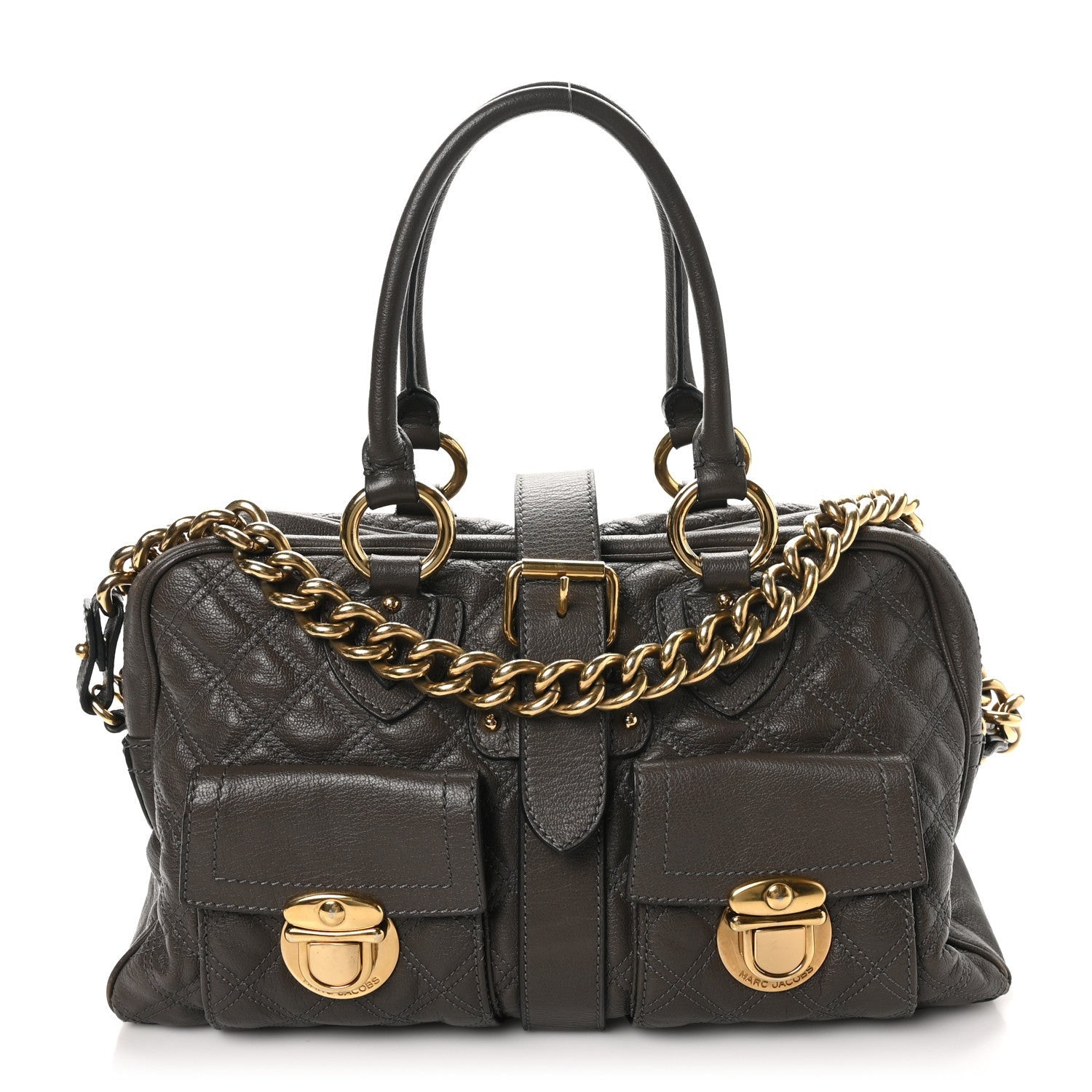 Marc Jacobs Calfskin Quilted Venetia Satchel Grey 1 of 7
