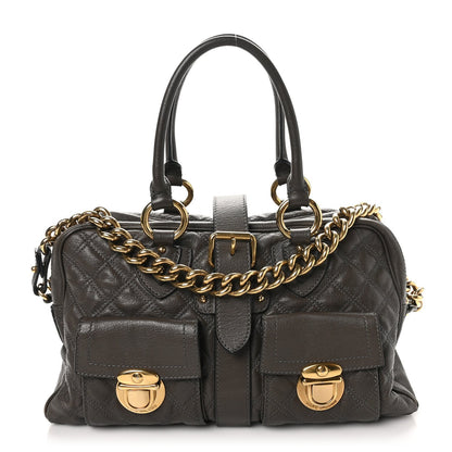 Marc Jacobs Calfskin Quilted Venetia Satchel Grey 1 of 7