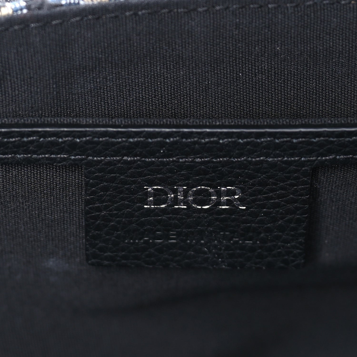 Christian Dior Oblique Jacquard Grained Calfskin Medium Saddle Messenger Bag Beige Black 5 of 7
