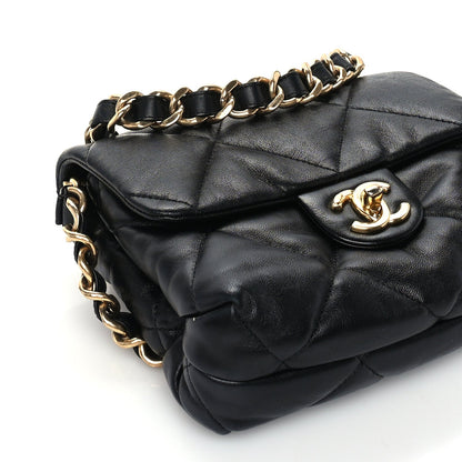 Chanel Lambskin Quilted Small Chain Top Handle Flap  Black 8 of 9