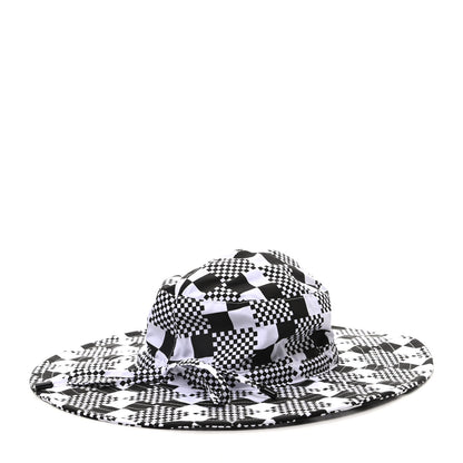 Louis Vuitton Fabric Damier Printed LV Hat 60 Black White 3 of 6