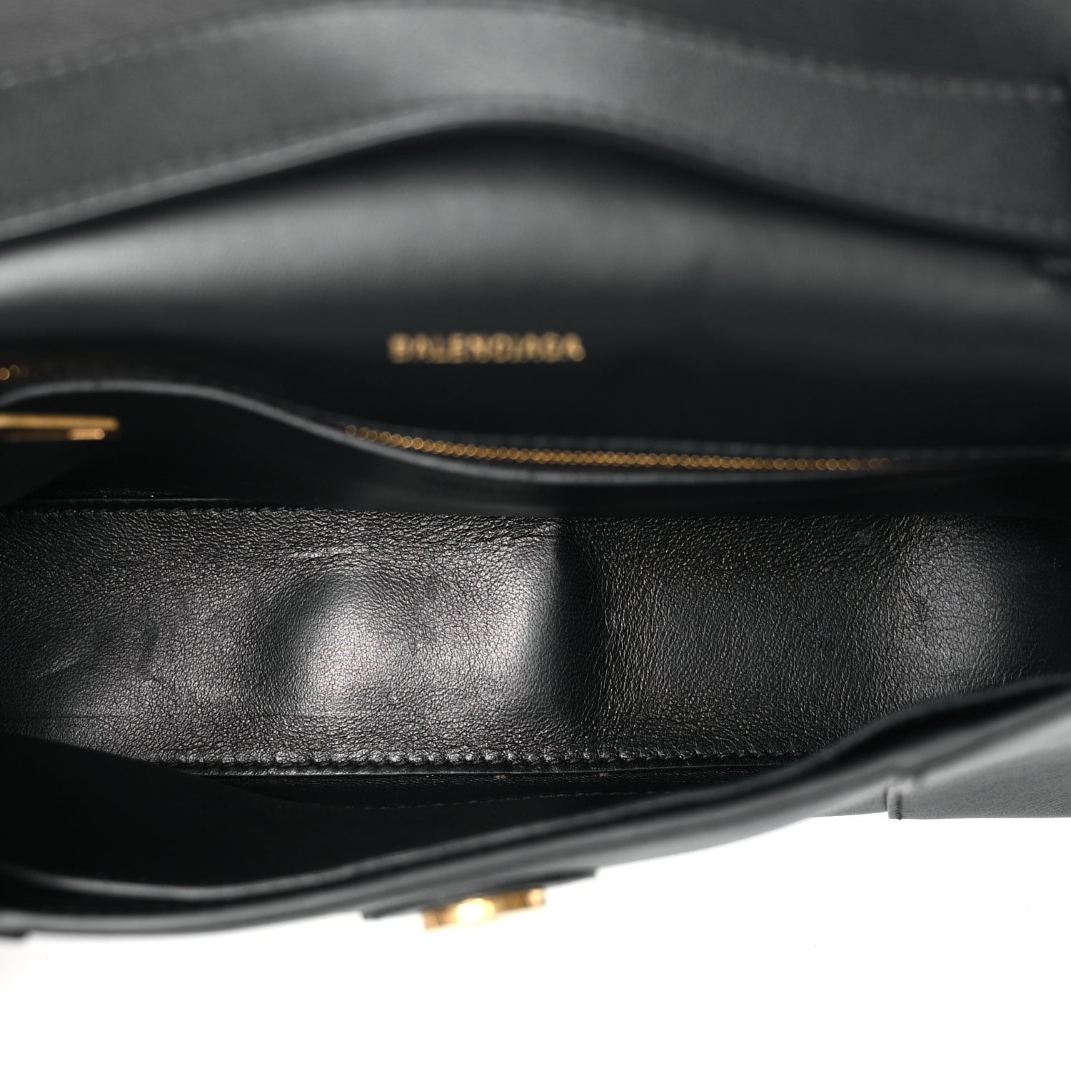 Balenciaga Semi Shiny Smooth Calfskin Small Downtown Shoulder Bag Black 4 of 10