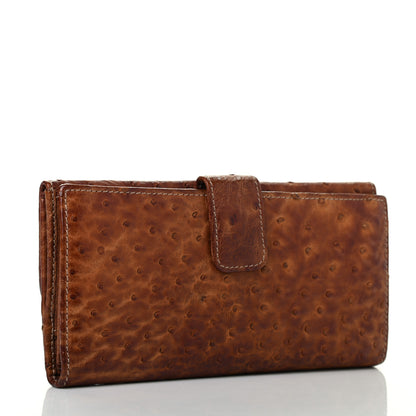 Gucci Ostrich Britt Continental Wallet Brown 3 of 7