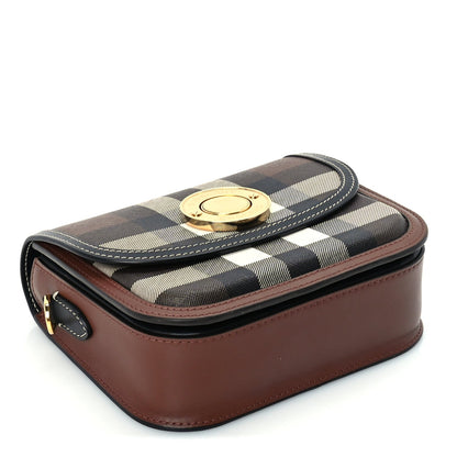 Burberry Calfskin Check Small Elizabeth Bag Brown 3 of 8