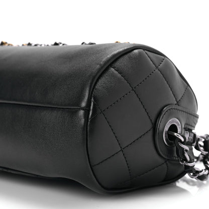 Chanel Calfskin Chain 20s Signature Bowling Bag Black 10 of 10