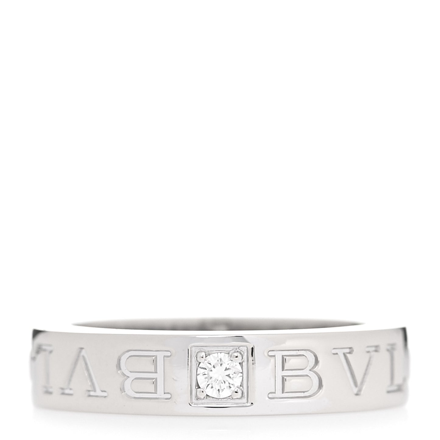 18K White Gold Diamond B.Zero1 Essential Band Ring 46 3.75