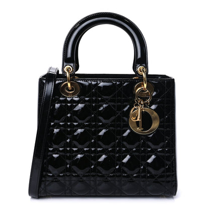 Christian Dior Patent Cannage Medium Lady Dior Black 1 of 8